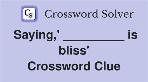 bliss crossword clue 7 letters